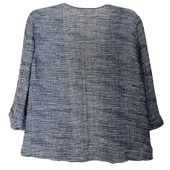 Eileen Fisher Strata Woven Linen Gauze Open Front Kimono Jacket Medium Casual - Picture 3 of 12